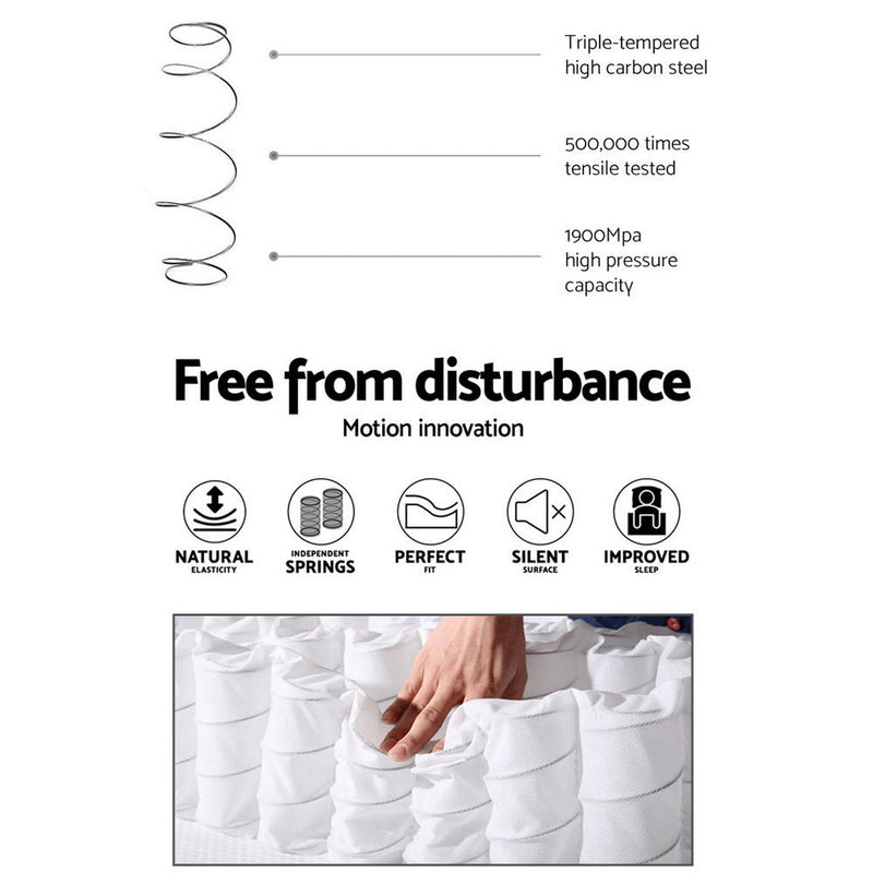 Double Size | Franky Euro Top Cool Gel Pocket Spring Mattress (Medium Firm) - Rivercity House & Home Co. (ABN 18 642 972 209) - Affordable Modern Furniture Australia