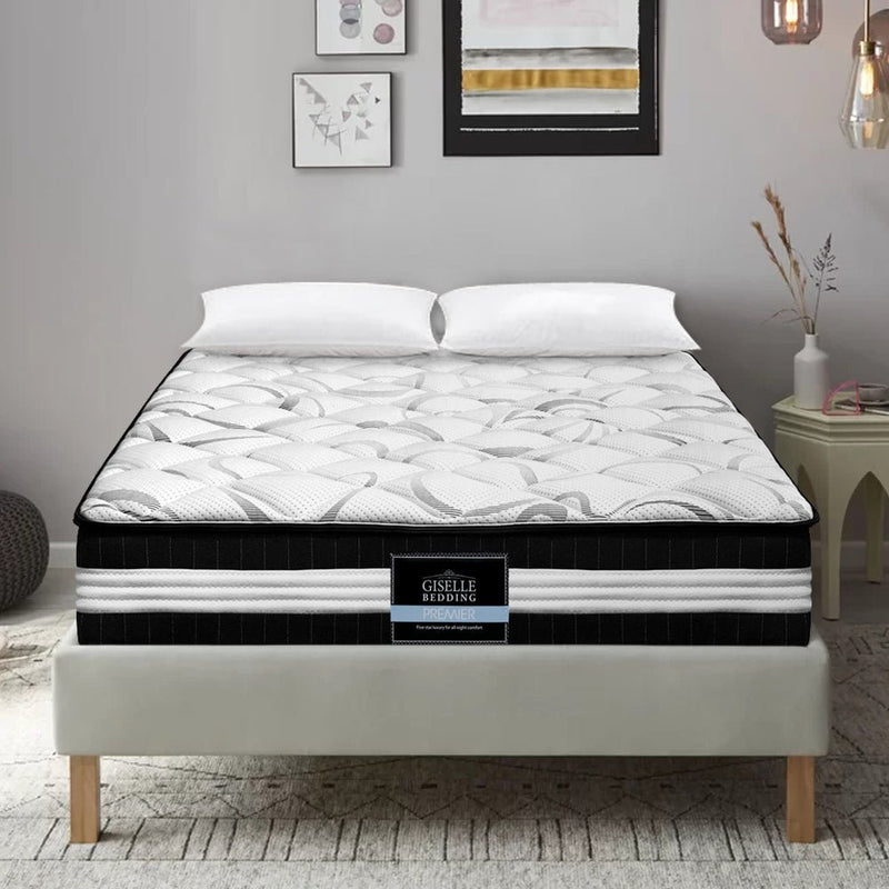 Double Size | Mykonos Euro Top Pocket Spring Mattress (Medium Firm) - Rivercity House & Home Co. (ABN 18 642 972 209) - Affordable Modern Furniture Australia