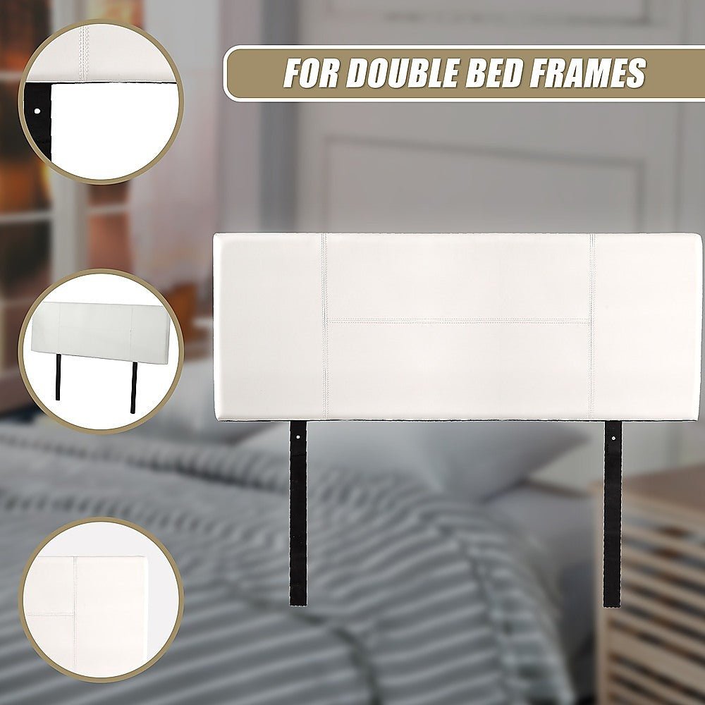 Double Size | PU Leather Bed Headboard Bedhead (White) - Rivercity House & Home Co. (ABN 18 642 972 209) - Affordable Modern Furniture Australia