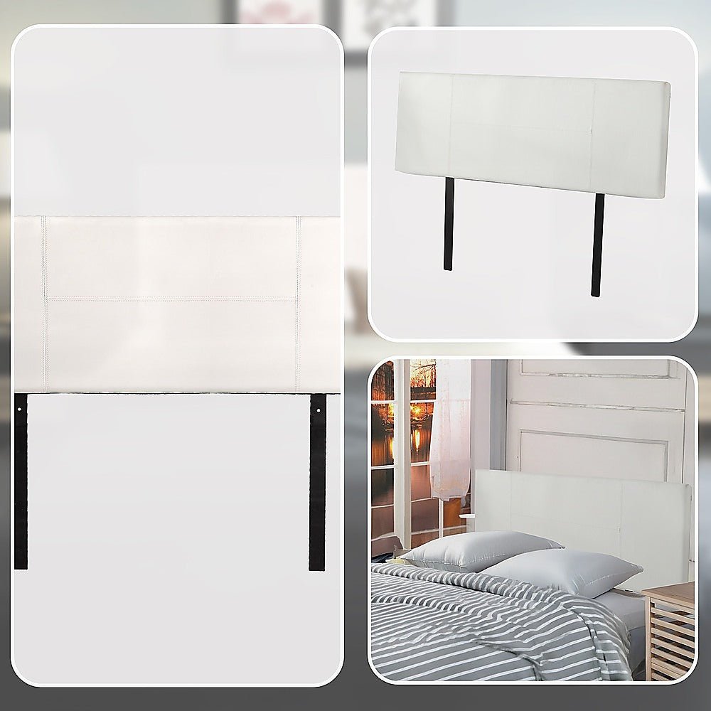 Double Size | PU Leather Bed Headboard Bedhead (White) - Rivercity House & Home Co. (ABN 18 642 972 209) - Affordable Modern Furniture Australia