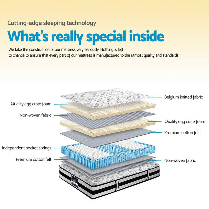 Double Size | Rumba Tight Top Pocket Spring Mattress (Ultra Firm) - Rivercity House & Home Co. (ABN 18 642 972 209) - Affordable Modern Furniture Australia