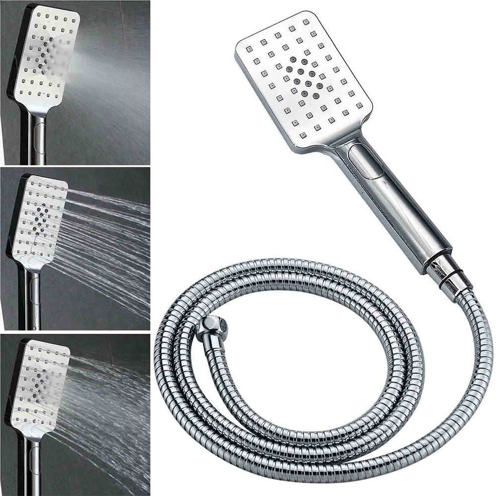 Double Square Shower Head 12" Rain Rose + 3 Modes Handheld Diverter Rail Arm Taps Set - Furniture > Bathroom > Shower Heads & Screens - Rivercity House & Home Co. (ABN 18 642 972 209) - Affordable Modern Furniture Australia