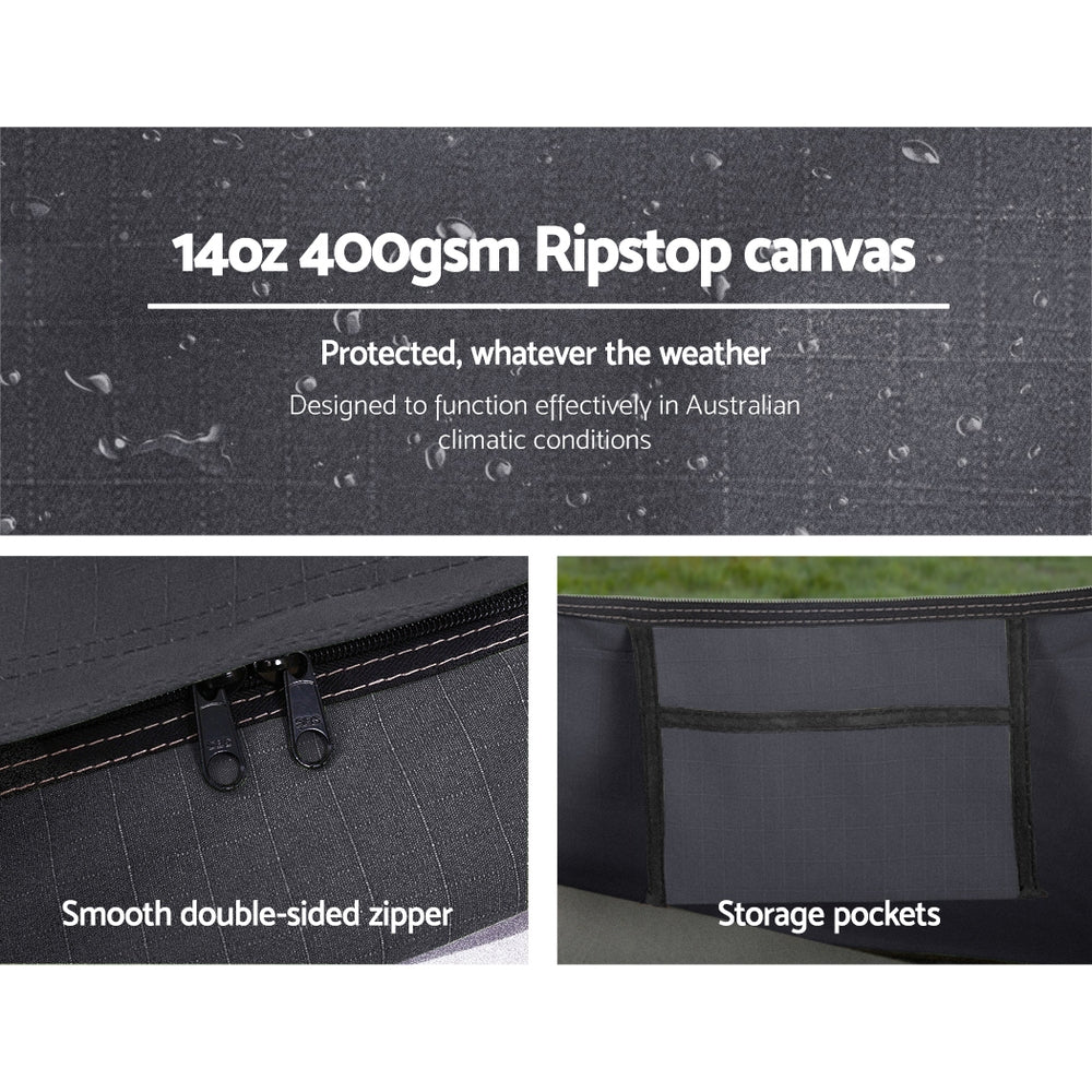 Double Swag Camping Swags Deluxe Canvas Tent Dark Grey - Outdoor Recreation > Camping > Tents - Rivercity House & Home Co. (ABN 18 642 972 209) - Affordable Modern Furniture Australia