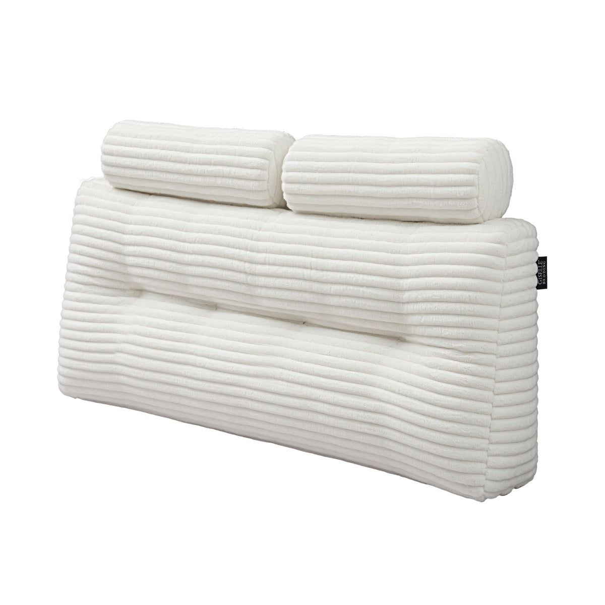 Double Wedge Pillow Headboard with Non-Flattening Shredded Foam Core and Side Pockets - Home & Garden > Bedding > Pillows - Rivercity House & Home Co. (ABN 18 642 972 209) - Affordable Modern Furniture Australia