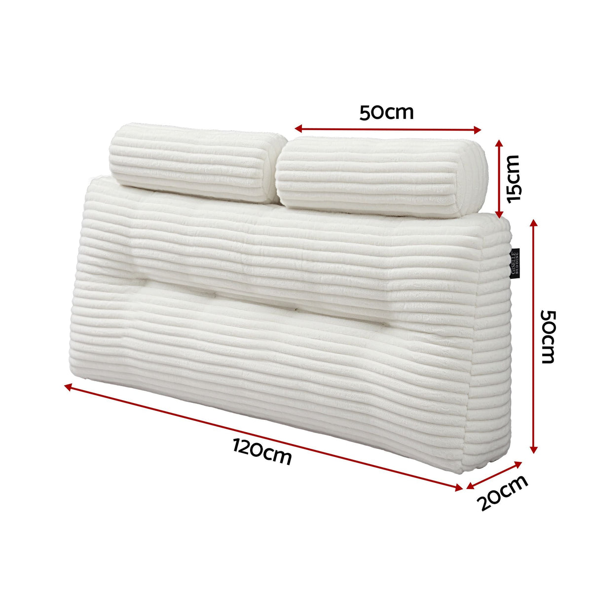 Double Wedge Pillow Headboard with Non-Flattening Shredded Foam Core and Side Pockets - Home & Garden > Bedding > Pillows - Rivercity House & Home Co. (ABN 18 642 972 209) - Affordable Modern Furniture Australia