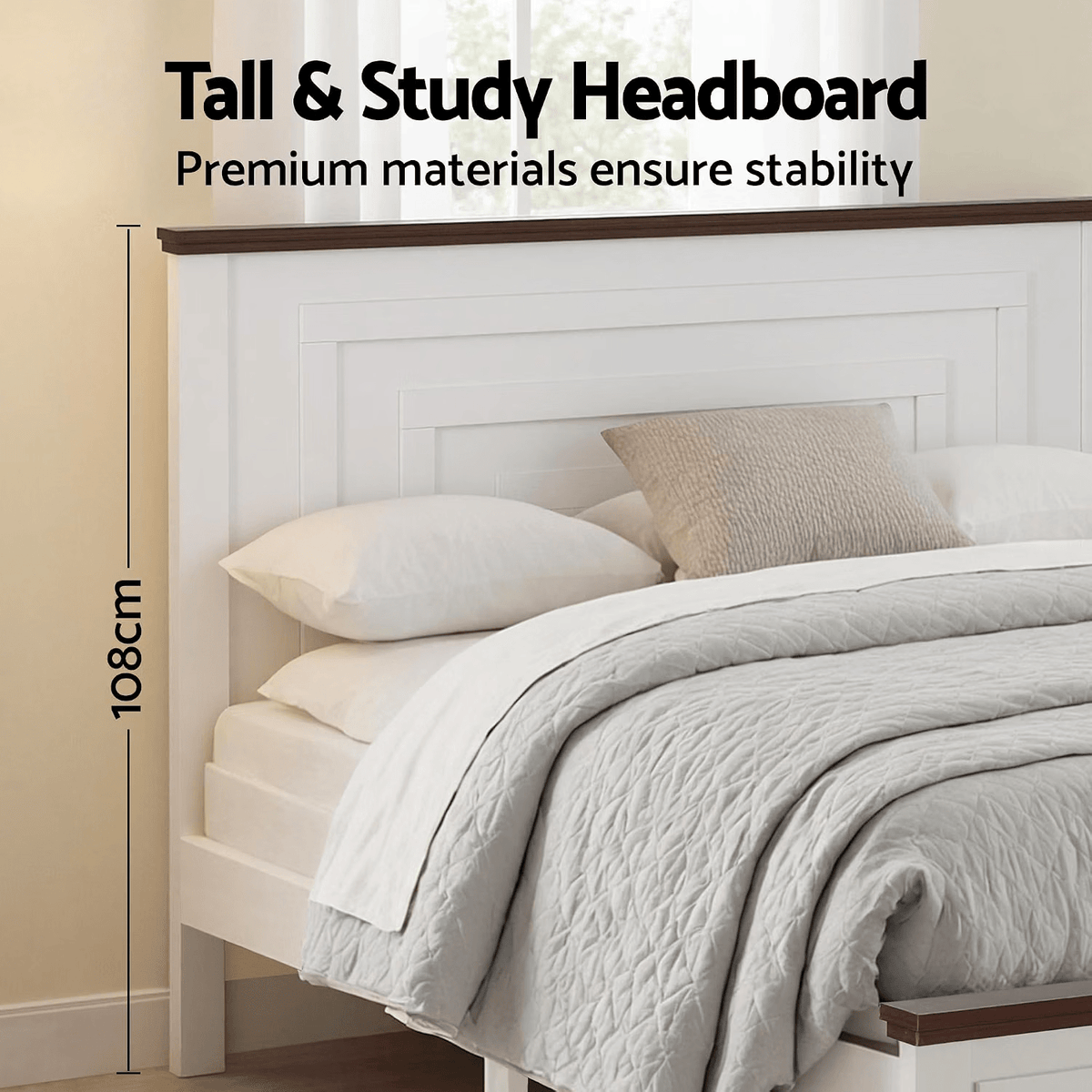 Double Wooden Bed Frame with 2 Bedside Tables Bedroom Furniture Set - Furniture > Bedroom > Beds & Bed Frames - Rivercity House & Home Co. (ABN 18 642 972 209) - Affordable Modern Furniture Australia