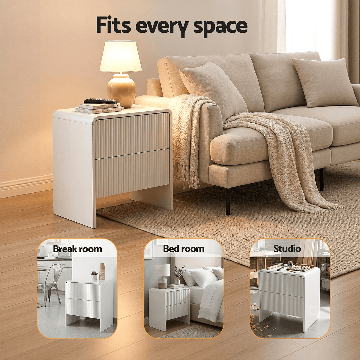 Double Wooden Bed Frame with 2 Bedside Tables Bedroom Furniture Set - Furniture > Bedroom > Beds & Bed Frames - Rivercity House & Home Co. (ABN 18 642 972 209) - Affordable Modern Furniture Australia