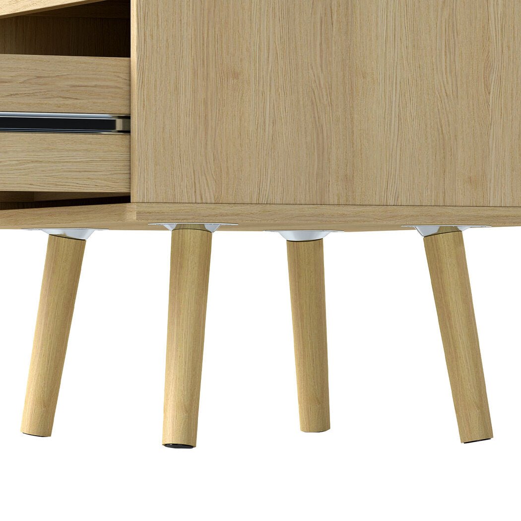 Dreamz 2 - Piece Wooden Bedside Tables with Rattan Drawers - Natural - Rivercity House & Home Co. (ABN 18 642 972 209) - Affordable Modern Furniture Australia