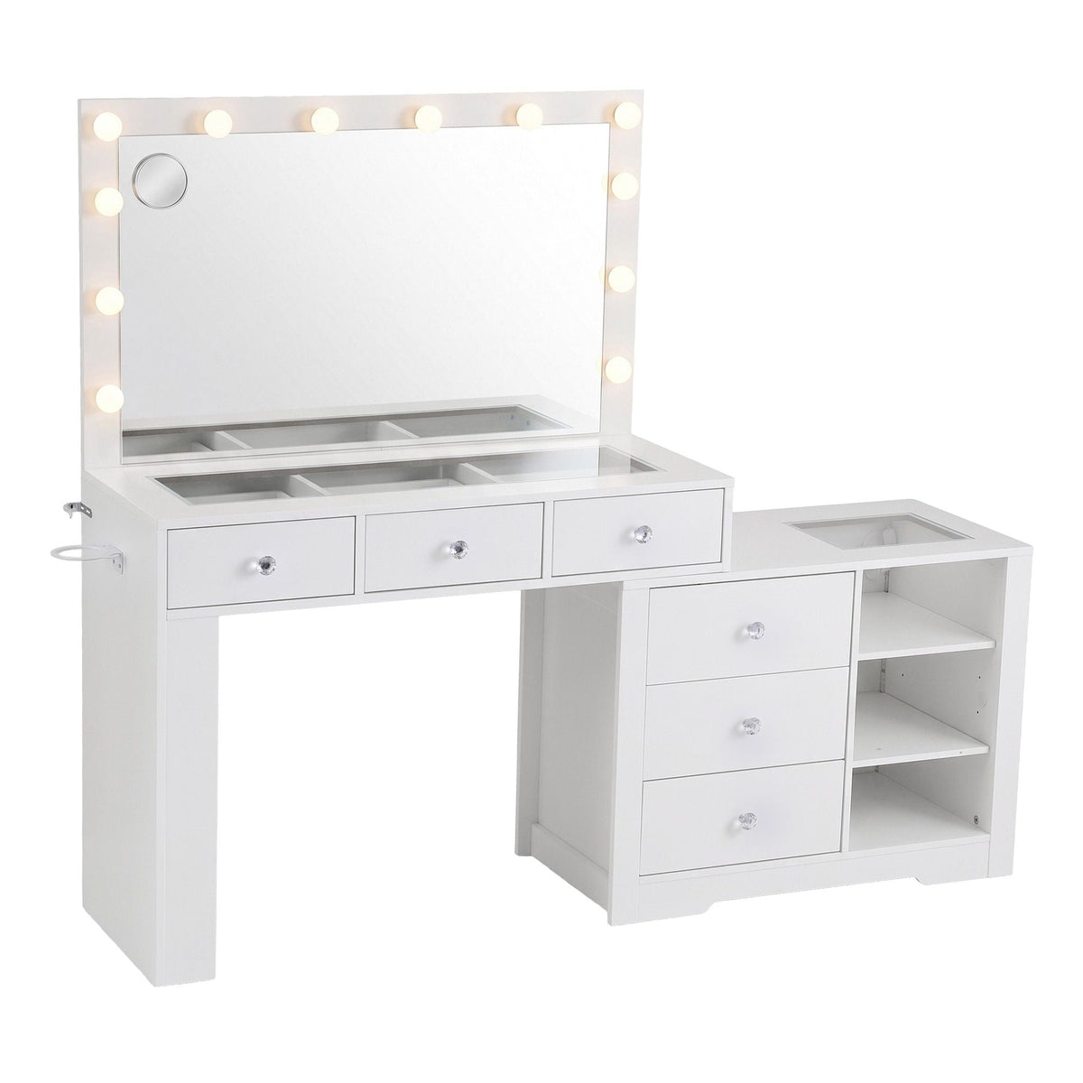 Dressing Table Makeup Vanity Desk with LED Mirror, Charging Station & Storage Drawers - White - Furniture > Bedroom > Dressing Vanity & Dressing Tables - Rivercity House & Home Co. (ABN 18 642 972 209) - Affordable Modern Furniture Australia