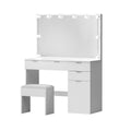 Dressing Table Set Stool 10 Led Bulbs White