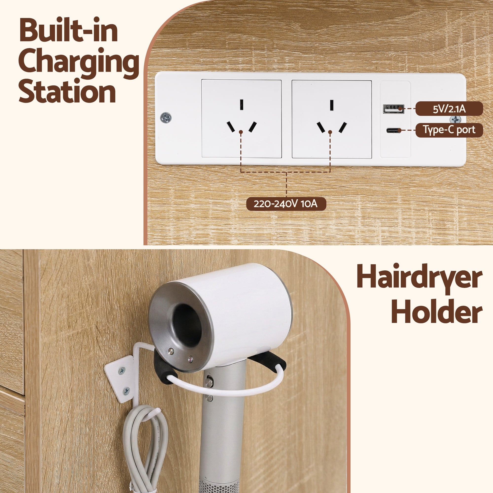 Dressing Table Vanity Desk Set 10 LED Bulbs RGB Light Wood - Furniture > Bedroom > Dressing Vanity & Dressing Tables - Rivercity House & Home Co. (ABN 18 642 972 209) - Affordable Modern Furniture Australia