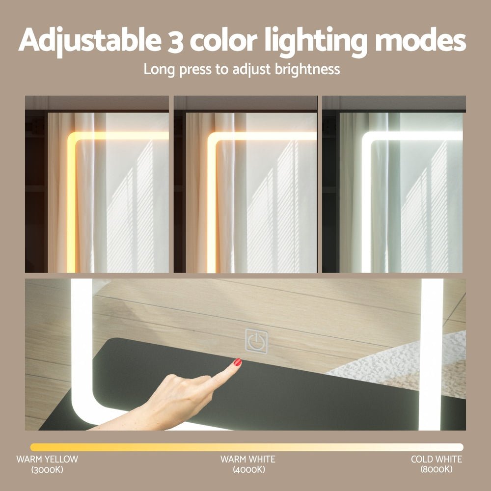 Dressing Table Vanity Desk Set Stool Led Black - Furniture > Bedroom > Dressing Vanity & Dressing Tables - Rivercity House & Home Co. (ABN 18 642 972 209) - Affordable Modern Furniture Australia