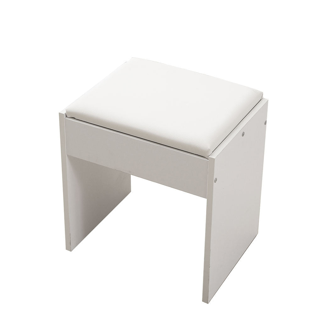 Dressing Table Vanity Set with LED Mirror and Stool - White - Rivercity House & Home Co. (ABN 18 642 972 209) - Affordable Modern Furniture Australia