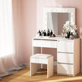 Dressing Table With LED 12 Bulb Hollywood Makeup Mirror White