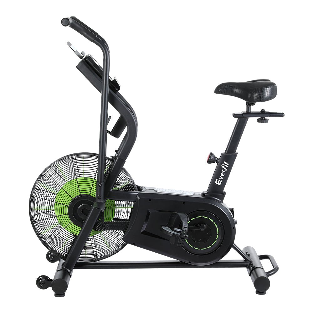 Dual Action Air Resistance Exercise Bike for Home Gym Cardio - Black - Sports & Fitness > Exercise, Gym & Fitness > Exercise Bikes - Rivercity House & Home Co. (ABN 18 642 972 209) - Affordable Modern Furniture Australia