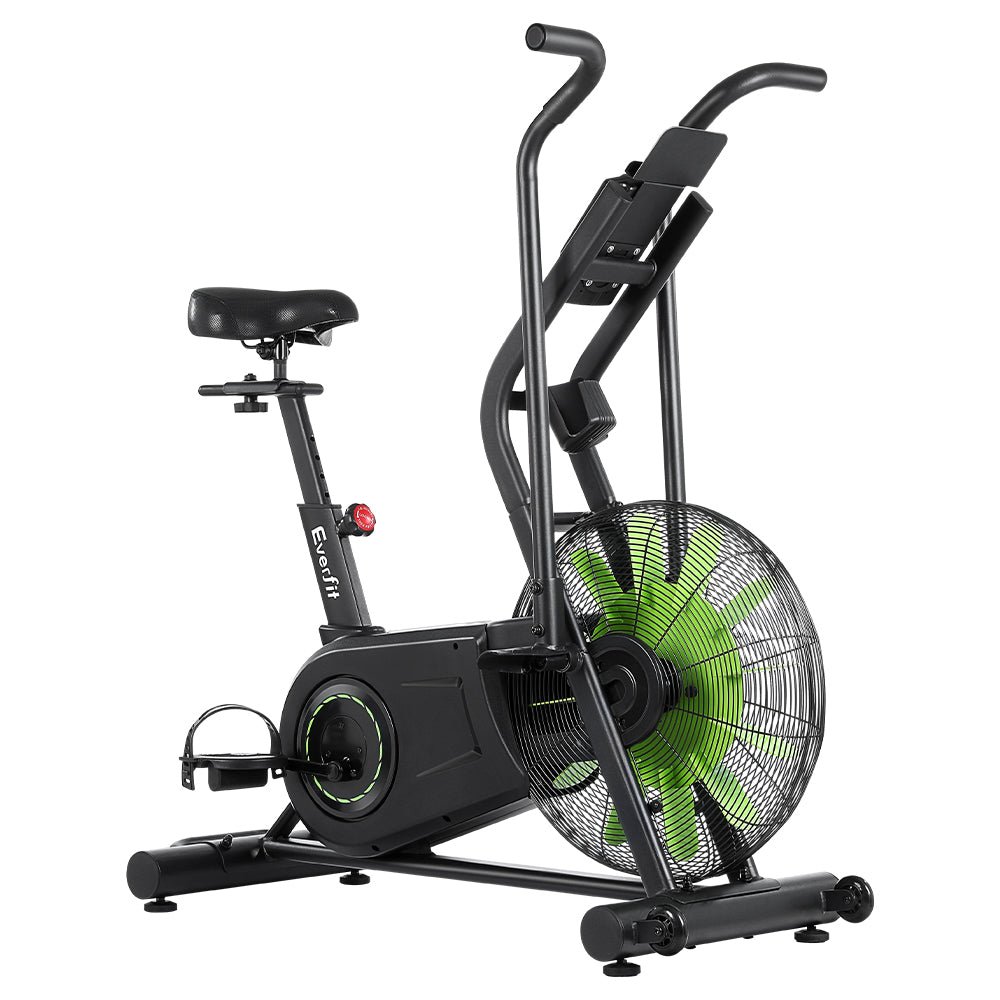 Dual Action Air Resistance Exercise Bike for Home Gym Cardio - Black - Sports & Fitness > Exercise, Gym & Fitness > Exercise Bikes - Rivercity House & Home Co. (ABN 18 642 972 209) - Affordable Modern Furniture Australia