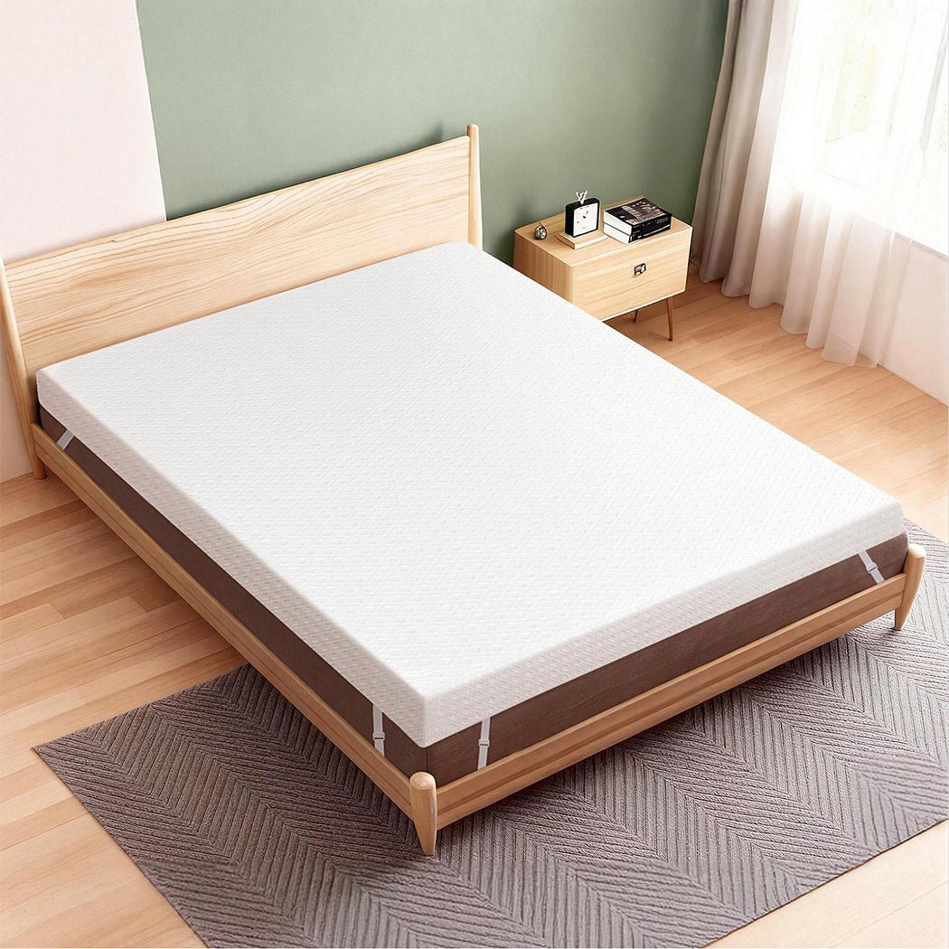 Dual - Layer 10cm Gel Bamboo Charcoal Memory Foam Mattress Topper - White - Rivercity House & Home Co. (ABN 18 642 972 209) - Affordable Modern Furniture Australia