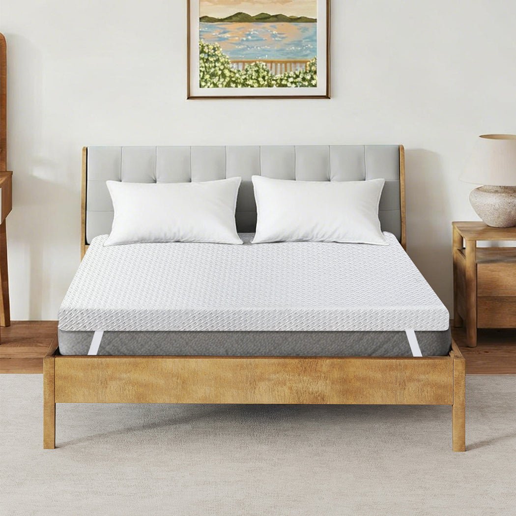 Dual - Layer 10cm Gel Bamboo Charcoal Memory Foam Mattress Topper - White - Rivercity House & Home Co. (ABN 18 642 972 209) - Affordable Modern Furniture Australia