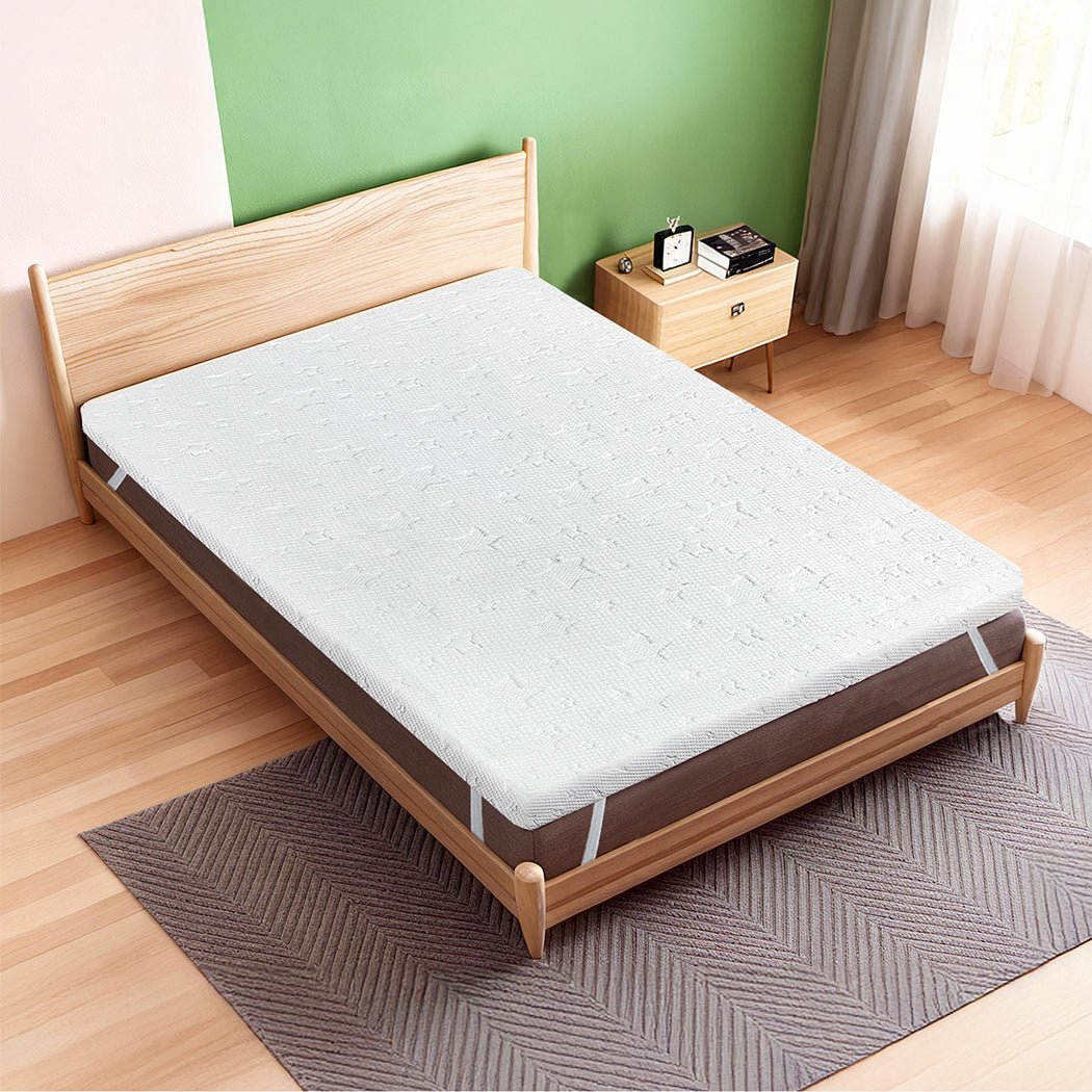 Dual - Layer Memory Foam Mattress Topper Single - White - Rivercity House & Home Co. (ABN 18 642 972 209) - Affordable Modern Furniture Australia