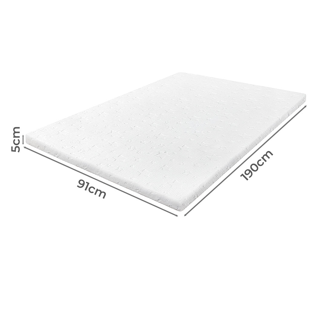 Dual - Layer Memory Foam Mattress Topper Single - White - Rivercity House & Home Co. (ABN 18 642 972 209) - Affordable Modern Furniture Australia