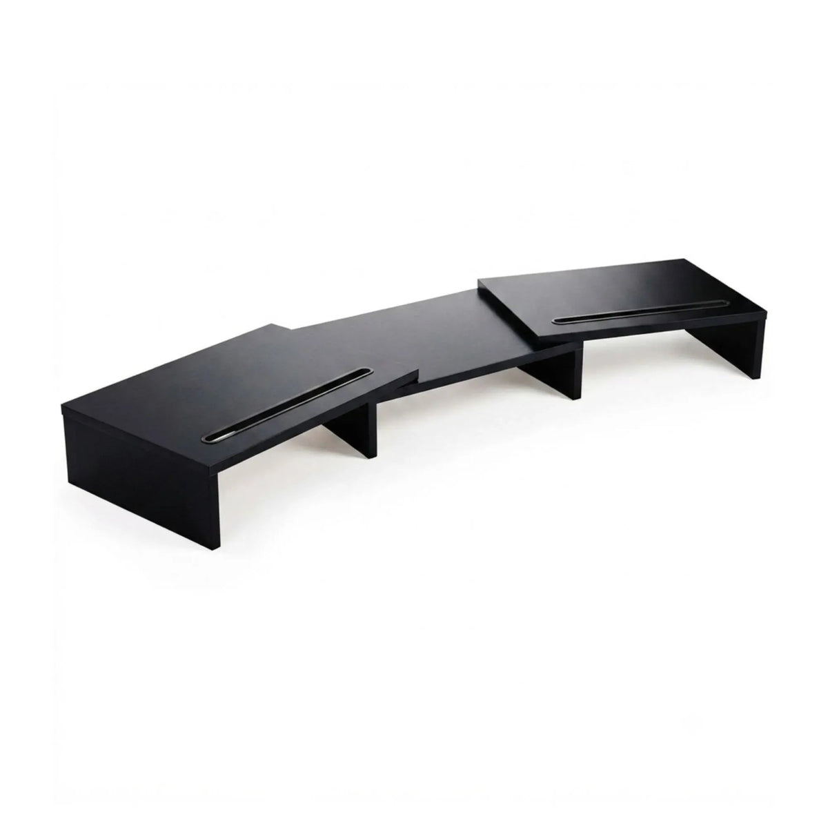Dual Monitor Stand Riser Adjustable Length and Angle - Black - Home & Garden > Home Office Accessories > Desk Accessories - Rivercity House & Home Co. (ABN 18 642 972 209) - Affordable Modern Furniture Australia