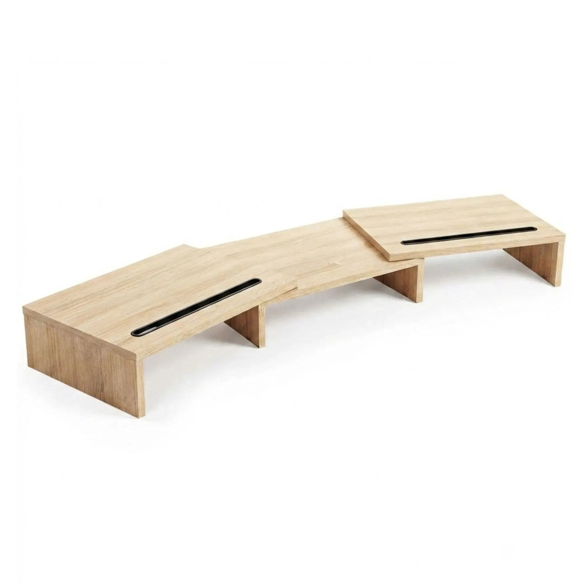 Dual Monitor Stand Riser Adjustable Length and Angle - Light Brown - Home & Garden > Home Office Accessories > Desk Accessories - Rivercity House & Home Co. (ABN 18 642 972 209) - Affordable Modern Furniture Australia