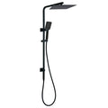 Dual 12" Square Rainfall Shower Head with 3-Mode Handheld & Wall Rail - Matte Black