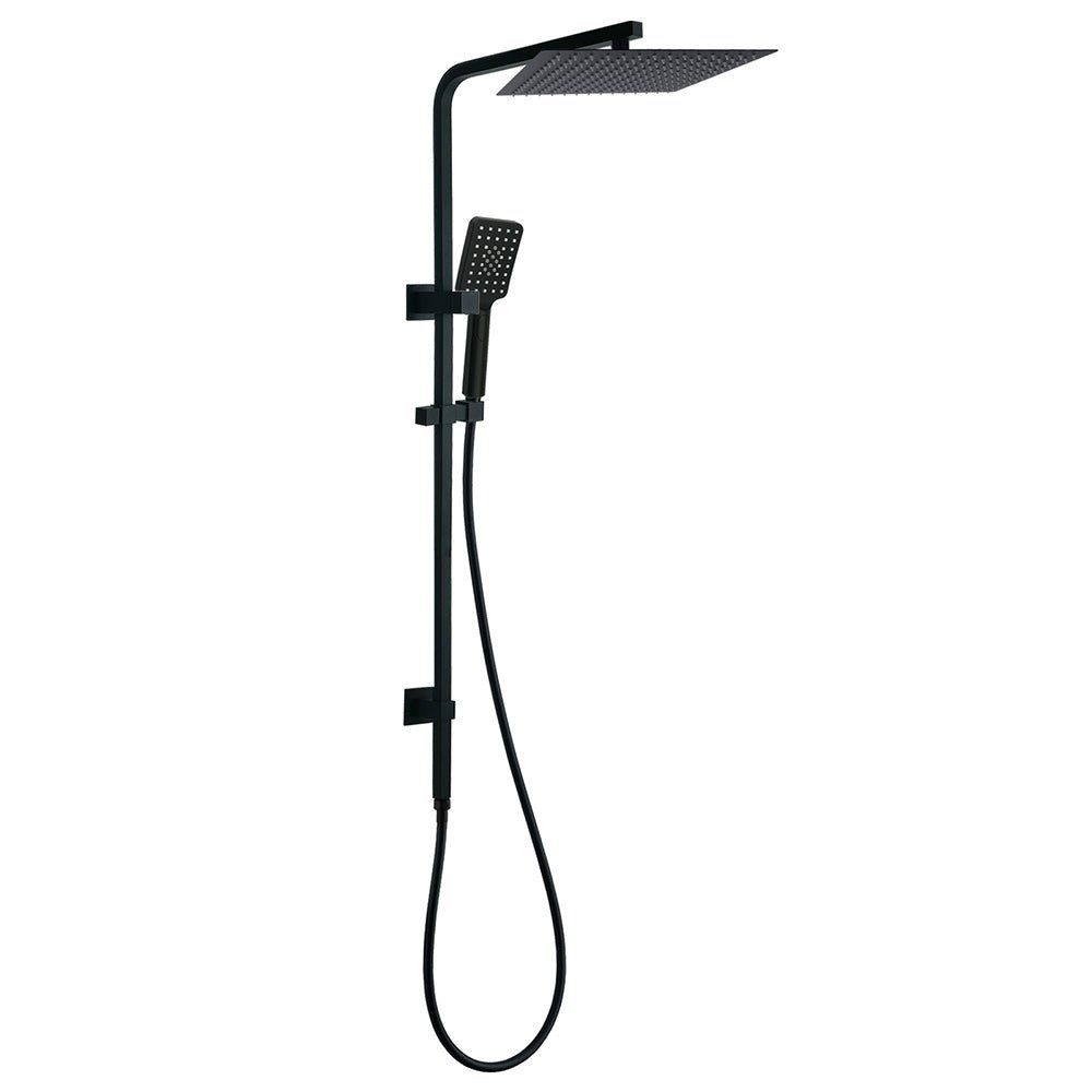 Dual Shower Square Large 12" Rainfall Head 3 Modes Handheld Wall Rail Matt Black - Furniture > Bathroom > Shower Heads & Screens - Rivercity House & Home Co. (ABN 18 642 972 209) - Affordable Modern Furniture Australia