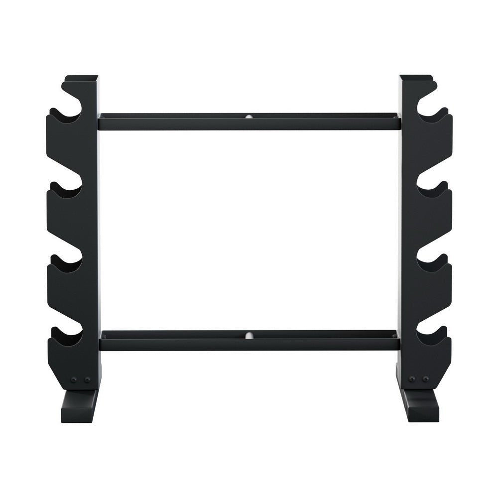 Dumbbell and Kettlebell Rack Stand 200kg Capacity 2-Tier - Black - Sports & Fitness > Exercise, Gym & Fitness > Free Weights - Rivercity House & Home Co. (ABN 18 642 972 209) - Affordable Modern Furniture Australia