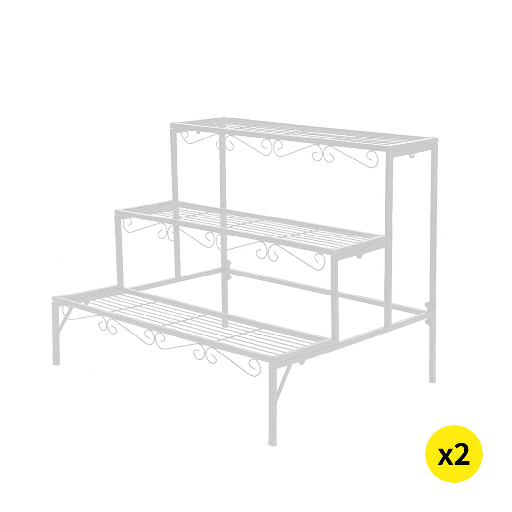 Durable Metal Indoor Outdoor Plant Stand with Rust - Resistant Finish - Black or White - Rivercity House & Home Co. (ABN 18 642 972 209) - Affordable Modern Furniture Australia