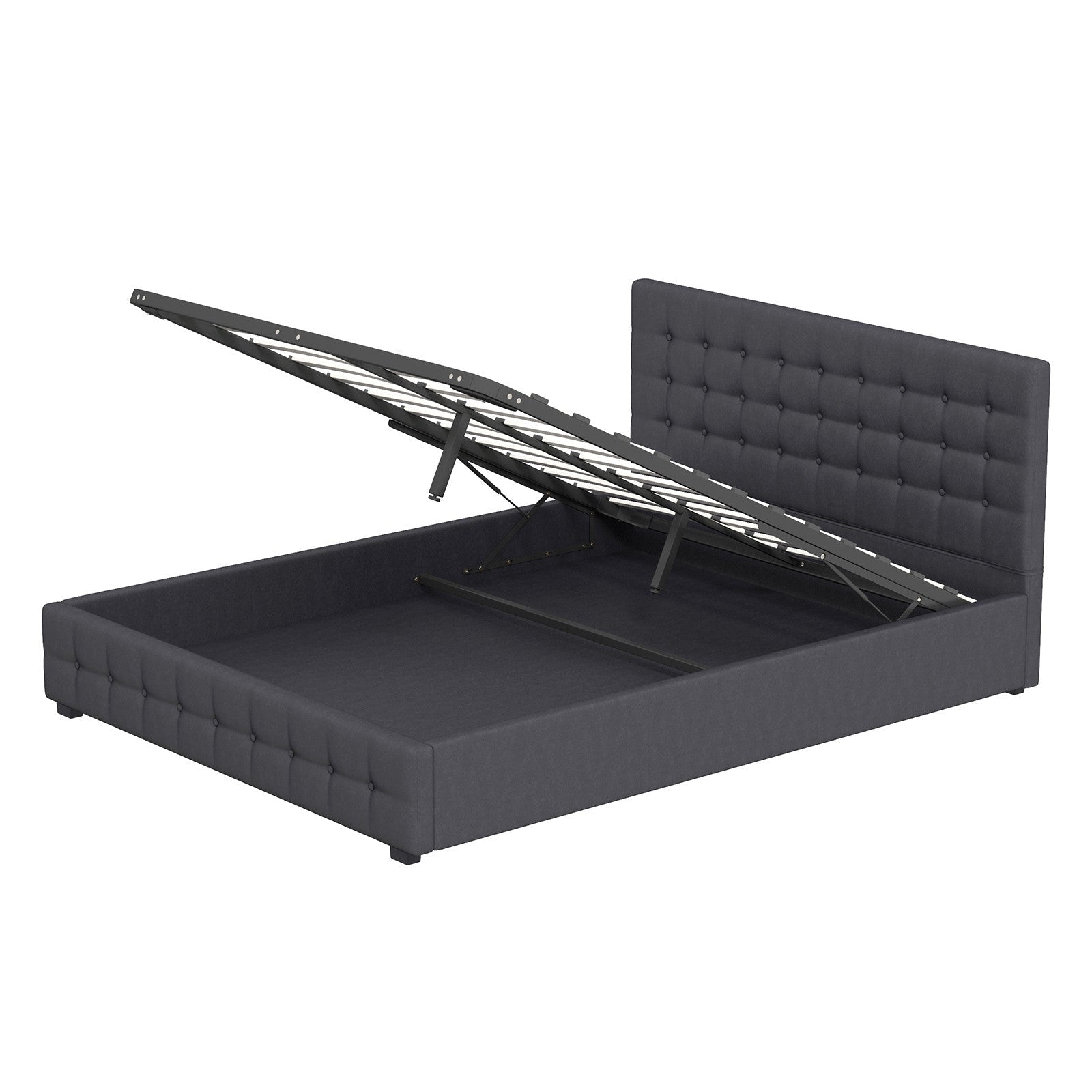 Eden King Single Gas Lift Bed Frame with Headboard - Dark Grey - Rivercity House & Home Co. (ABN 18 642 972 209) - Affordable Modern Furniture Australia