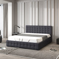 Eden King Single Gas Lift Bed Frame with Headboard - Dark Grey