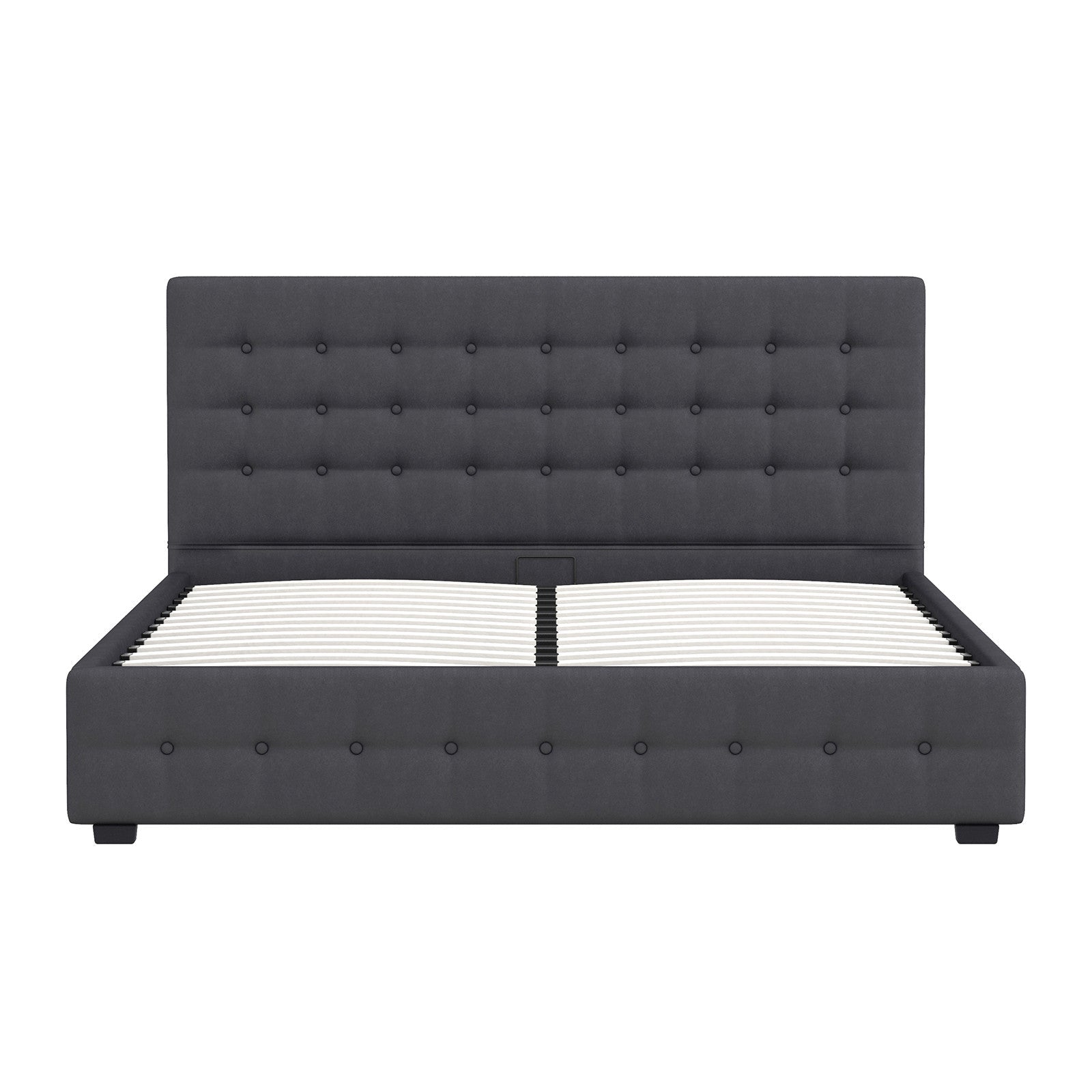 Eden Single Gas Lift Bed Frame with Headboard - Dark Grey - Rivercity House & Home Co. (ABN 18 642 972 209) - Affordable Modern Furniture Australia