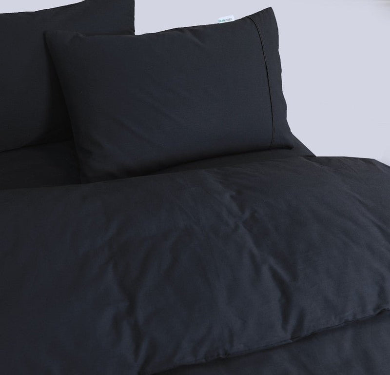 Elan Linen 100% Egyptian Cotton Vintage Washed 500TC Charcoal King Quilt Cover Set - Rivercity House & Home Co. (ABN 18 642 972 209) - Affordable Modern Furniture Australia