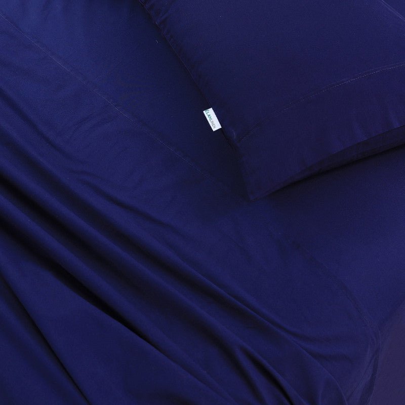 Elan Linen 100% Egyptian Cotton Vintage Washed 500TC Navy Blue King Single Bed Sheets Set - Rivercity House & Home Co. (ABN 18 642 972 209) - Affordable Modern Furniture Australia