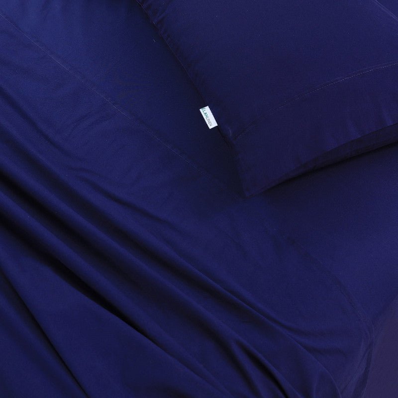 Elan Linen 100% Egyptian Cotton Vintage Washed 500TC Navy Blue Queen Bed Sheets Set - Rivercity House & Home Co. (ABN 18 642 972 209) - Affordable Modern Furniture Australia