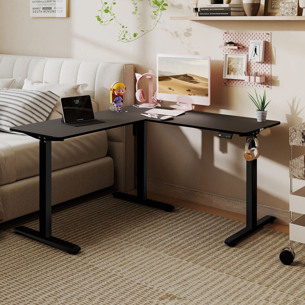 Electric Adjustable Height Standing Desk Table with Memory Function - Black - Rivercity House & Home Co. (ABN 18 642 972 209) - Affordable Modern Furniture Australia