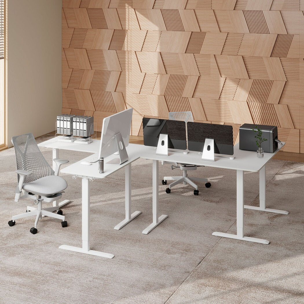 Electric Adjustable Height Standing Desk Table with Memory Function - White - Rivercity House & Home Co. (ABN 18 642 972 209) - Affordable Modern Furniture Australia