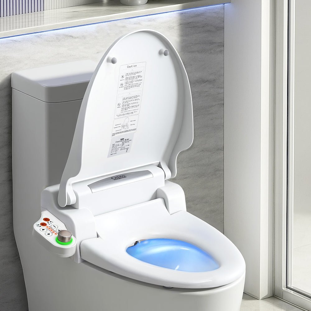 Electric Bidet Toilet Seat Cover LED Night Light Heated Seat with Remote - Furniture > Bathroom > Bidets - Rivercity House & Home Co. (ABN 18 642 972 209) - Affordable Modern Furniture Australia
