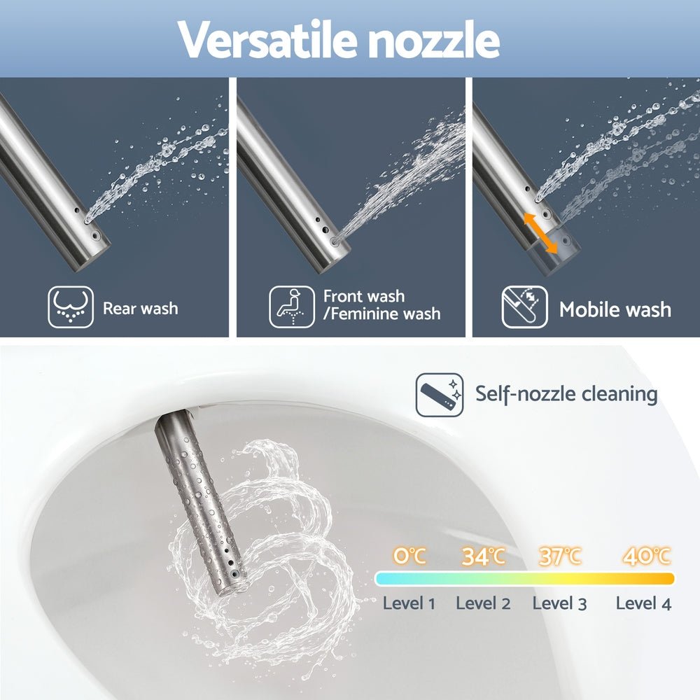 Electric Bidet Toilet Seat Cover LED Night Light Heated Seat with Remote - Furniture > Bathroom > Bidets - Rivercity House & Home Co. (ABN 18 642 972 209) - Affordable Modern Furniture Australia