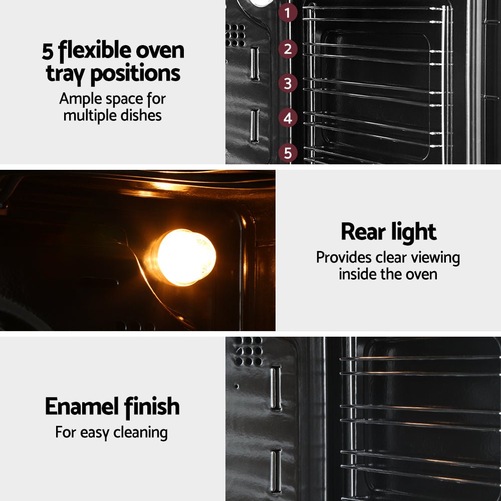 Electric Built In Wall Oven 80L Convection Grill Ovens Stainless Steel - Appliances > Kitchen Appliances - Rivercity House & Home Co. (ABN 18 642 972 209) - Affordable Modern Furniture Australia