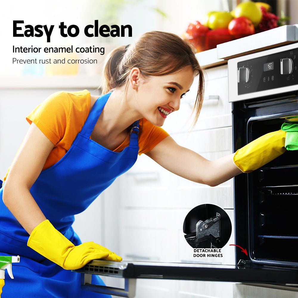 Electric Built In Wall Oven 80L Convection Grill Ovens Stainless Steel - Appliances > Kitchen Appliances - Rivercity House & Home Co. (ABN 18 642 972 209) - Affordable Modern Furniture Australia