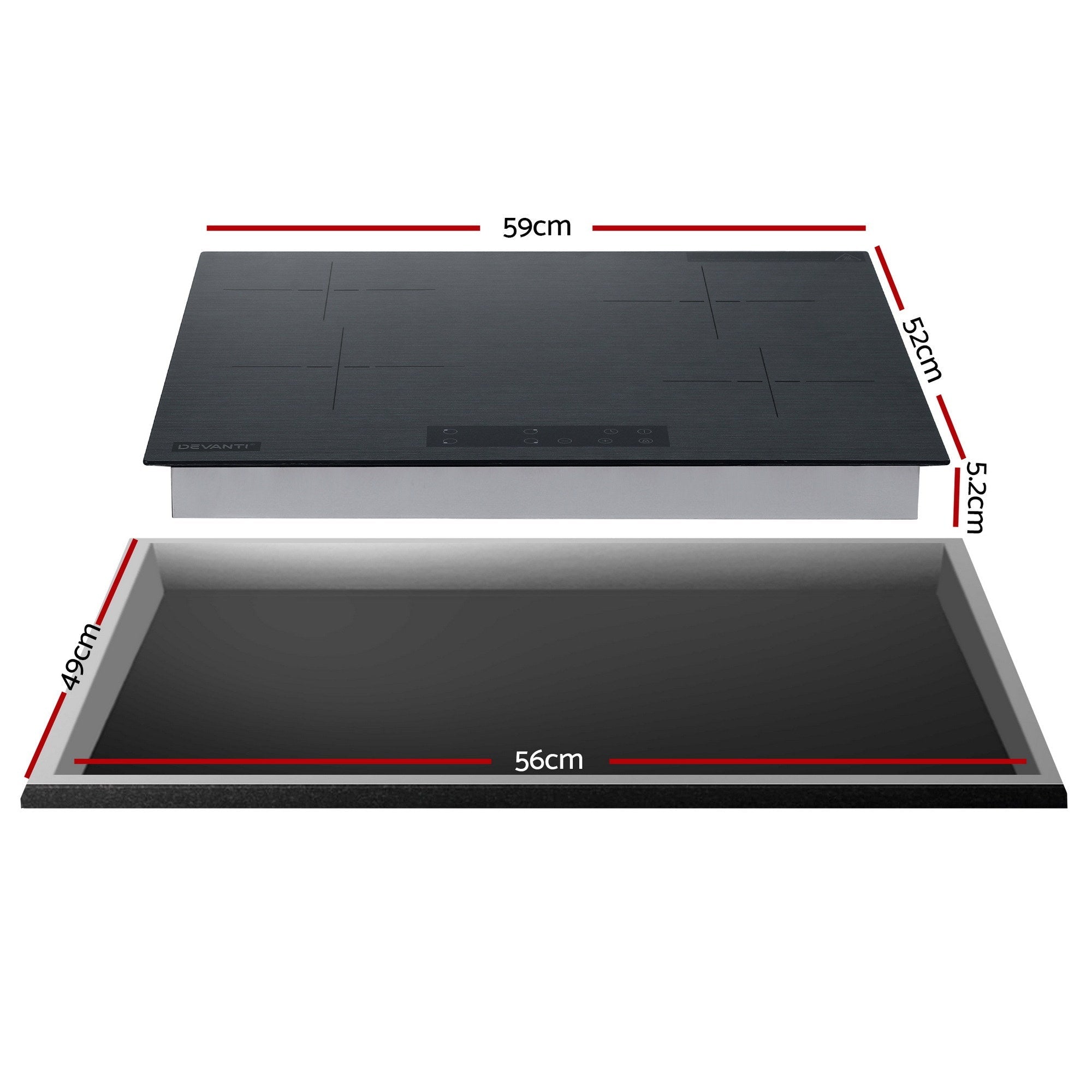 Electric Ceramic Cooktop 60cm Touch Control Grey - Appliances > Kitchen Appliances > Cooktops & Stoves - Rivercity House & Home Co. (ABN 18 642 972 209) - Affordable Modern Furniture Australia