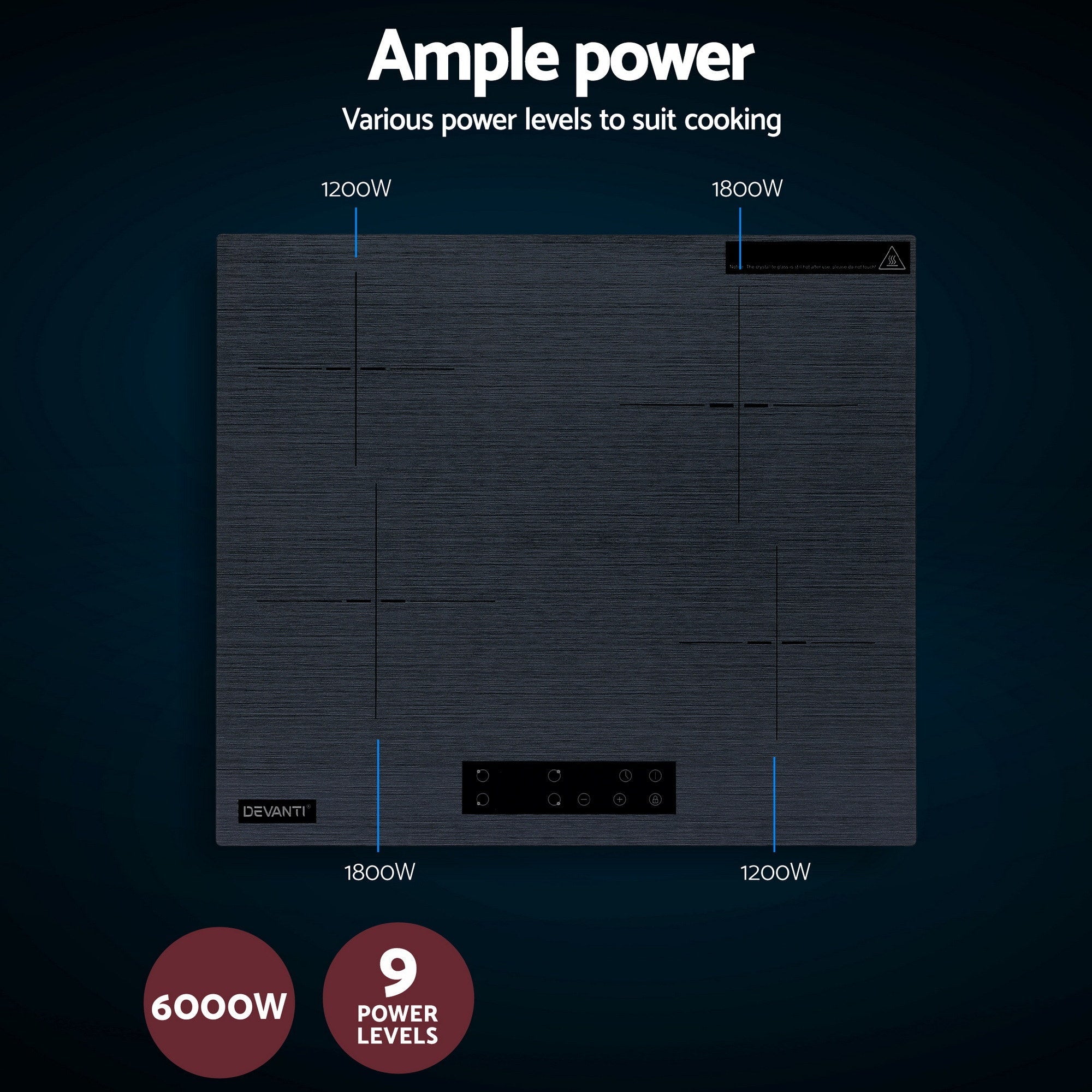 Electric Ceramic Cooktop 60cm Touch Control Grey - Appliances > Kitchen Appliances > Cooktops & Stoves - Rivercity House & Home Co. (ABN 18 642 972 209) - Affordable Modern Furniture Australia