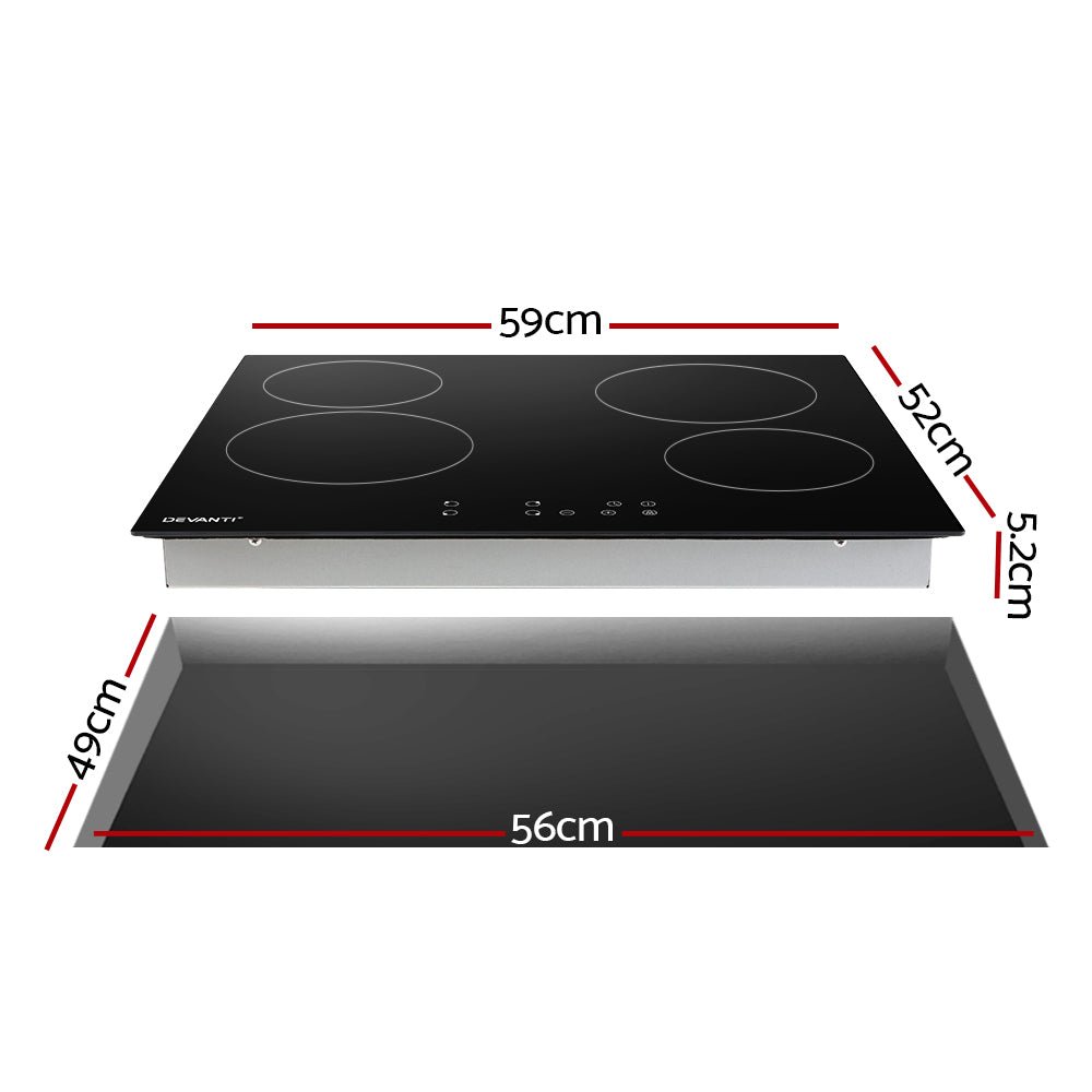 Electric Ceramic Cooktop 60cm Touch Control - Appliances > Kitchen Appliances > Cooktops & Stoves - Rivercity House & Home Co. (ABN 18 642 972 209) - Affordable Modern Furniture Australia