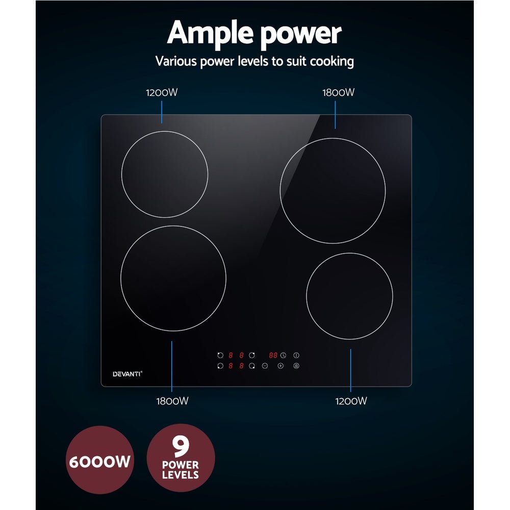 Electric Ceramic Cooktop 60cm Touch Control - Appliances > Kitchen Appliances > Cooktops & Stoves - Rivercity House & Home Co. (ABN 18 642 972 209) - Affordable Modern Furniture Australia