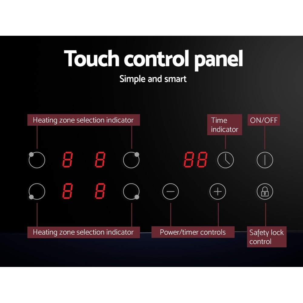 Electric Ceramic Cooktop 60cm Touch Control - Appliances > Kitchen Appliances > Cooktops & Stoves - Rivercity House & Home Co. (ABN 18 642 972 209) - Affordable Modern Furniture Australia