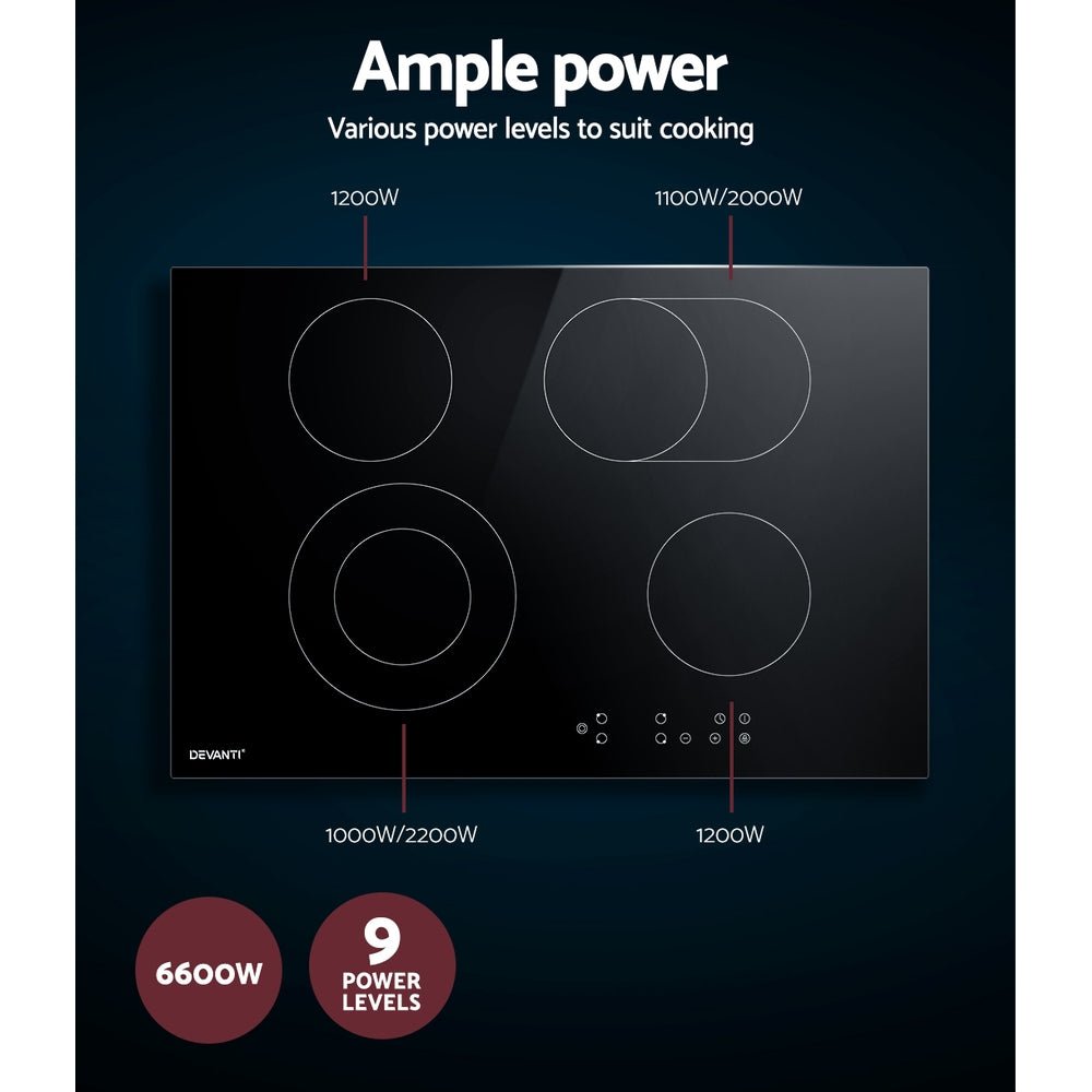 Electric Ceramic Cooktop 77cm - Appliances > Kitchen Appliances > Cooktops & Stoves - Rivercity House & Home Co. (ABN 18 642 972 209) - Affordable Modern Furniture Australia