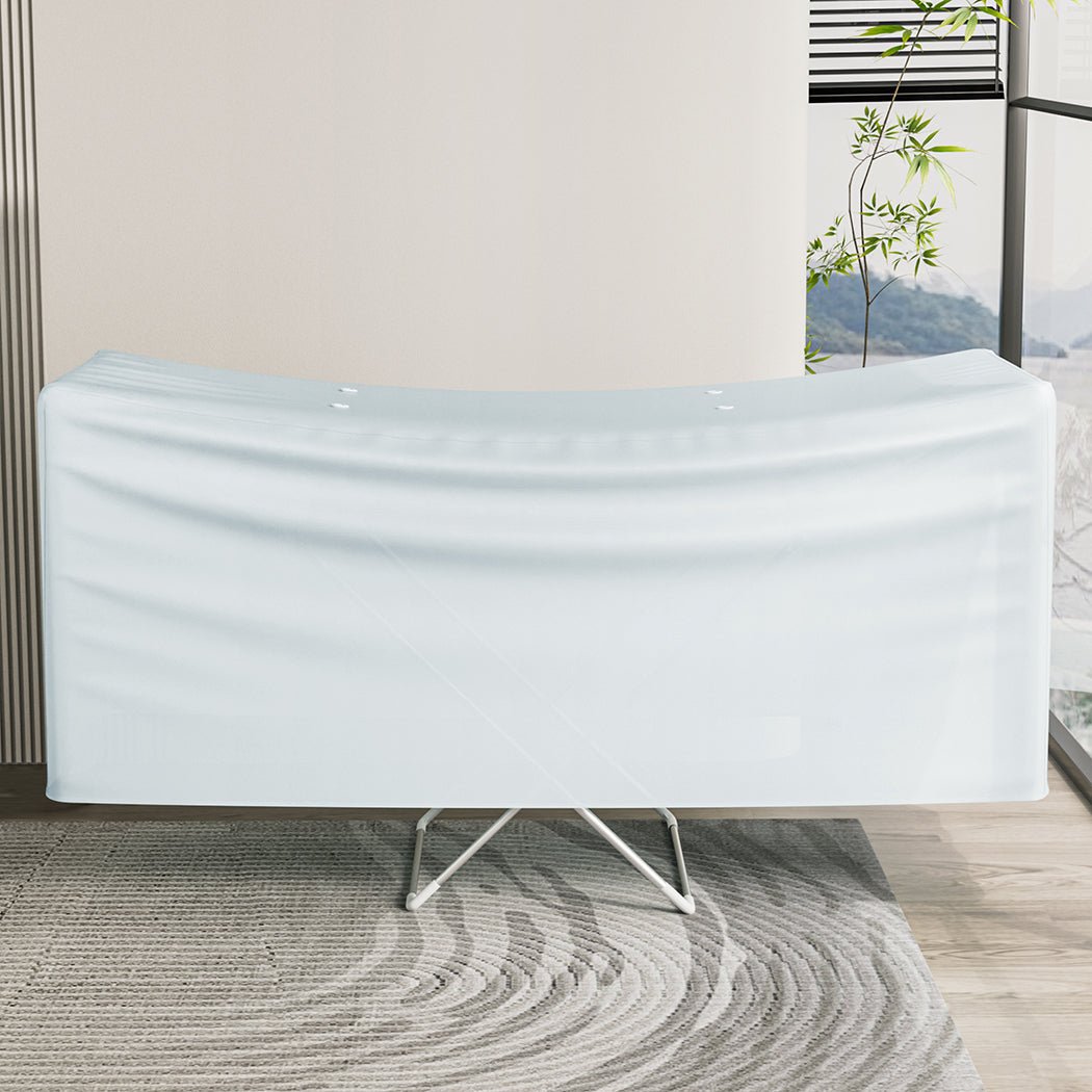 Electric Heated Foldable Airer and Cover Rack Dryer - Silver/Grey - Rivercity House & Home Co. (ABN 18 642 972 209) - Affordable Modern Furniture Australia