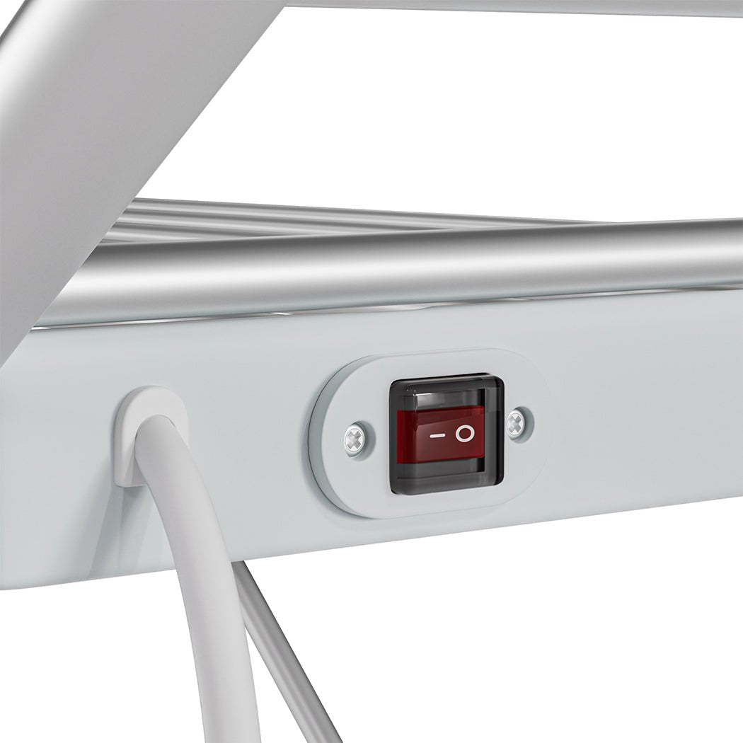 Electric Heated Folding Dryer Rack with 20 Rods and 12.5m Drying Space - Silver - Rivercity House & Home Co. (ABN 18 642 972 209) - Affordable Modern Furniture Australia